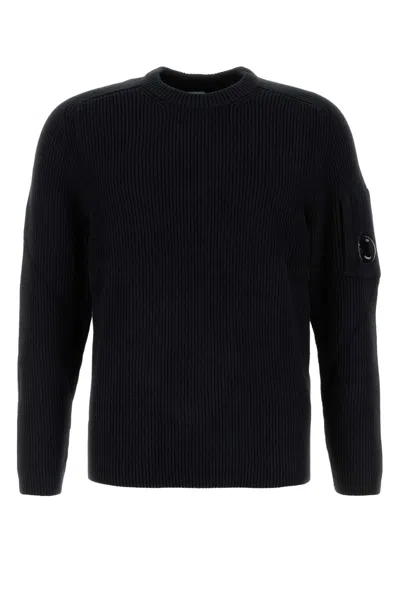 C.P. COMPANY MIDNIGHT BLUE COTTON BLEND SWEATER