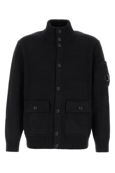 C.p. Company Midnight Blue Cotton Cardigan