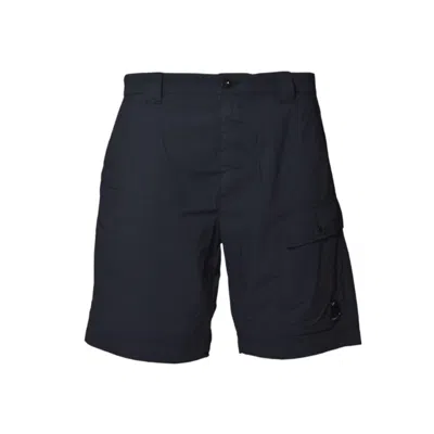 C.p. Company Midnight Blue Cotton Cargo Bermuda Shorts In Black