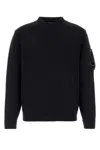 C.p. Company Sweatshirts Crew Neck In Diagonal Raised Fleece In Black