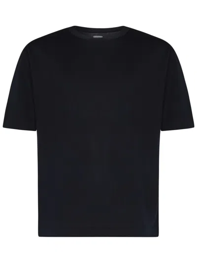 C.p. Company Midnight Blue Sea Island Cotton T-shirt In Black