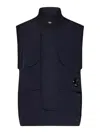 C.p. Company Midnight Blue Sleeveless Jacket In Blue