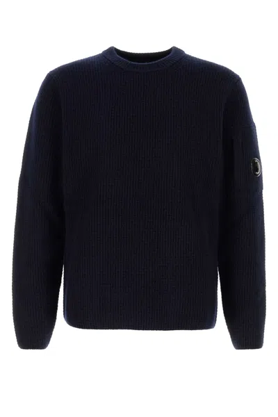 C.P. COMPANY MIDNIGHT BLUE WOOL BLEND SWEATER