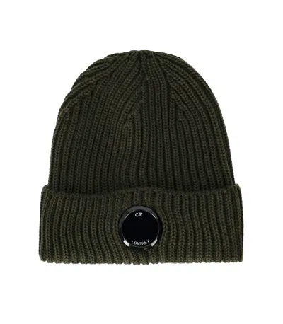 C.P. COMPANY C.P. COMPANY MILITARY GREEN RIBBED BEANIE