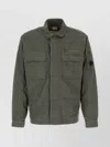 C.p. Company Military Style Collared Neck Jacket With Front Pockets