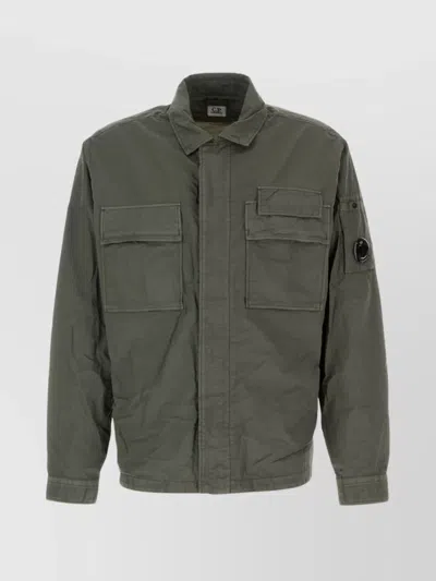 C.p. Company Military Style Collared Neck Jacket With Front Pockets