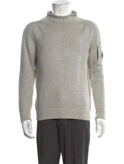 Pre-owned C.p. Company Mock Neck Long Sleeve Pullover In Gray