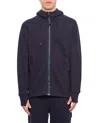 C.p. Company Diagonal Raised Fleece Google Zipped Sweatshirt In Blue