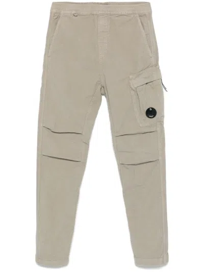 C.p. Company Moleskin Stretch Regular Cargo Pants In Beige