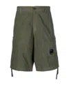 C.p. Company Multi-pocket Cotton Bermuda Shorts In Green
