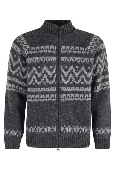 C.P. COMPANY MULTICOLOR JACQUARD KNITWEAR CARDIGAN