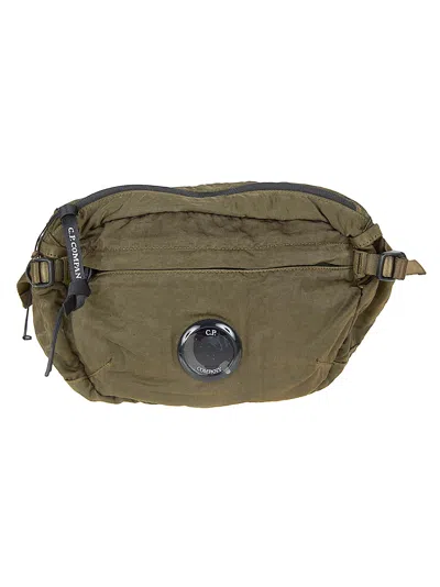 C.p. Company Multi-filament Nylon B Waist Bag With Innovative Lens Detail In Green