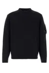 C.p. Company Crewneck Wool Sweater In Gold