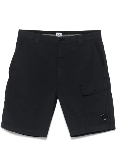 C.P. COMPANY NAVY BLUE LOGO CARGO SHORTS