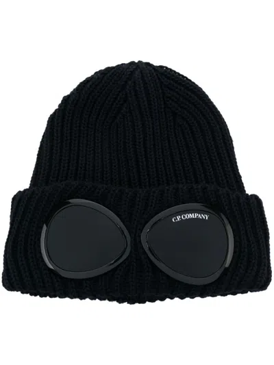 C.p. Company Cp Company Merino Wool Goggle Beanie In Blue