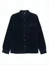 C.p. Company Navy Corduroy Jacket With Button-up Front And Unique Lens Detail In Blue