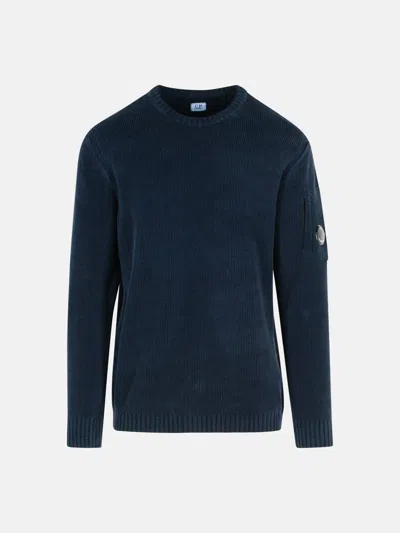 C.p. Company Navy Cotton Sweater In Blue
