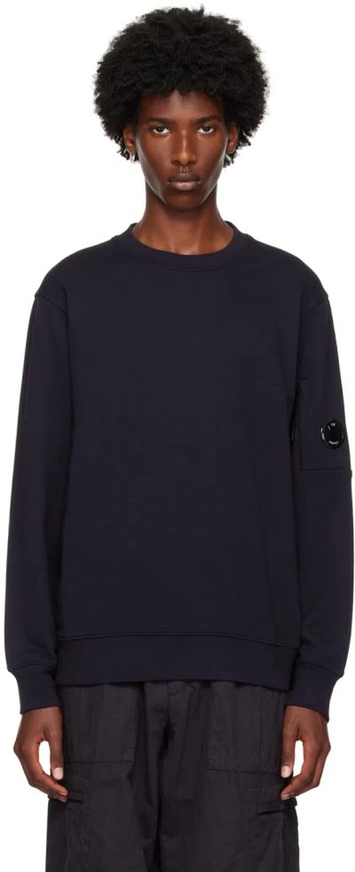 C.p. Company Lens Sweatshirt In 888 Total Eclipse