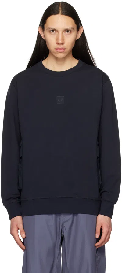C.p. Company Navy Pocket Sweatshirt In 888 Total Eclipse