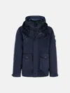 C.p. Company Navy Polyester Blend Hooded Jacket In Blue