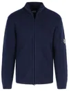C.p. Company Wool Blend Sweater Arm Patch In Blue