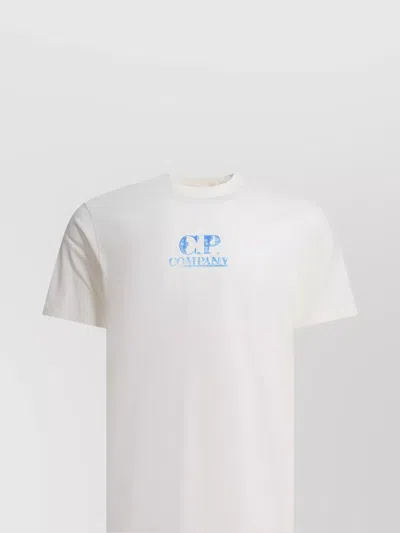 C.p. Company Neck Crew Graphic Print Short Sleeves In White