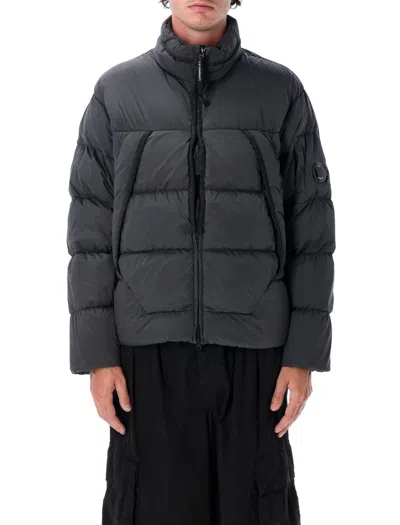 C.p. Company Nycra Quilted Puffer Jacket With High Collar In Black