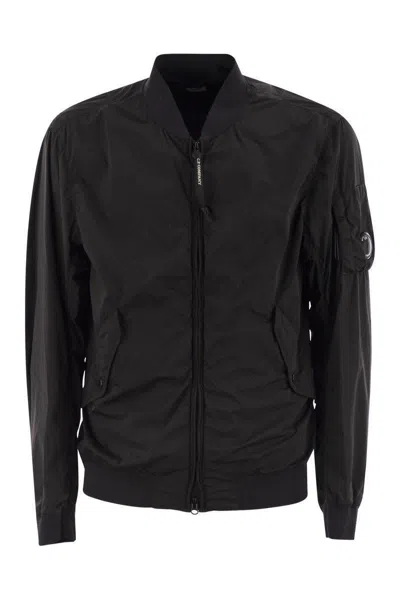 C.p. Company Cp Company Nycra R Bomber Jacket With Lens In Black