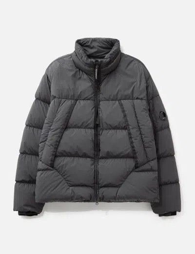 C.p. Company Nycra-r Hooded Down Jacket In Gray