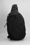 C.P. COMPANY NYLON B SHOULDER BAG IN BLACK POLYAMIDE