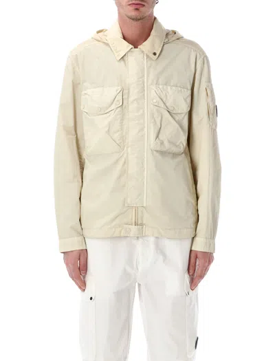 C.p. Company Goggle Hooded Shell Jacket In Neutral