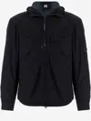C.p. Company Adjustable Hooded Nylon Jacket In Black