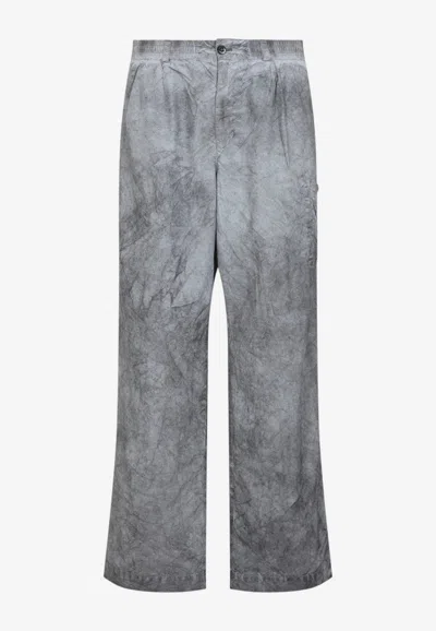 C.p. Company C.p.company Colorblack Flatt Nylon Loose Cargo Pants In Black