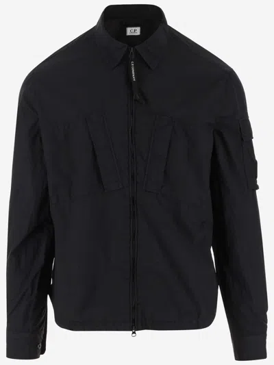 C.p. Company C. P. Company Man Shirt Midnight Blue Size 3xl Polyamide In Black