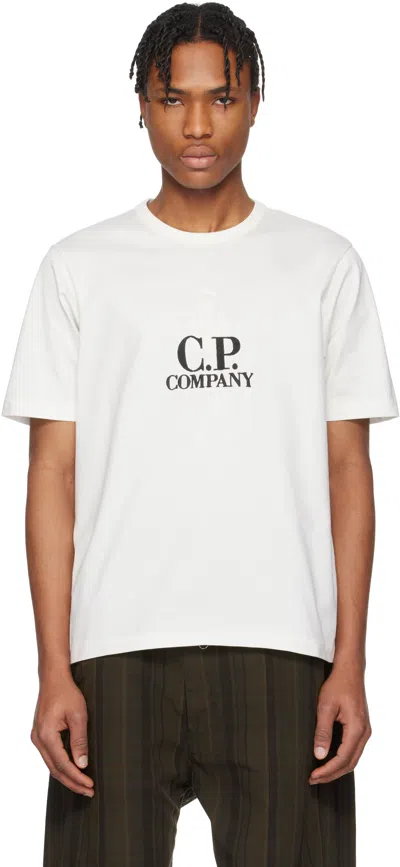 C.P. COMPANY OFF-WHITE 30/2 MERCERIZED JERSEY TWISTED BRITISH SAILOR T-SHIRT
