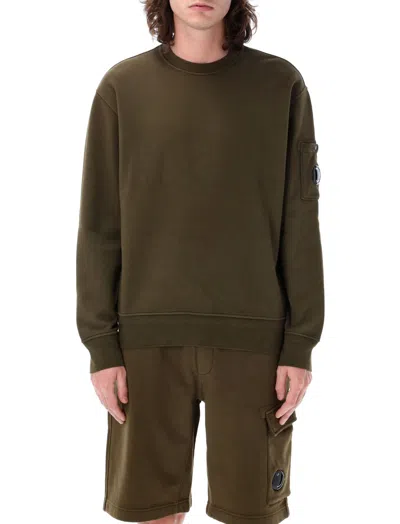 C.P. COMPANY OLIVE CREWNECK SWEATSHIRT
