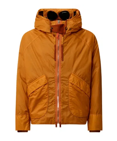 C.p. Company Opal Goggle Down Jacket In Orange