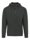 C.p. Company Goggle Hooded Sweatshirt With Zippered Pockets In Gray