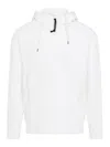 C.p. Company Men Sweatshirts Hooded Open In Diagonal Raised Fleece In White