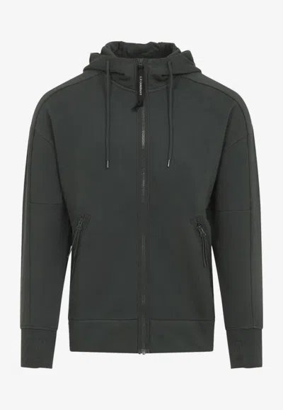C.P. COMPANY OPEN ZIP-UP HOODED SWEATSHIRT
