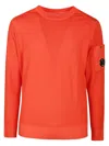C.p. Company Sea Island Crewneck Lens Knit In Orange