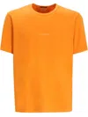 C.p. Company Orange Crewneck Logo-embroidered T-shirt In Orange