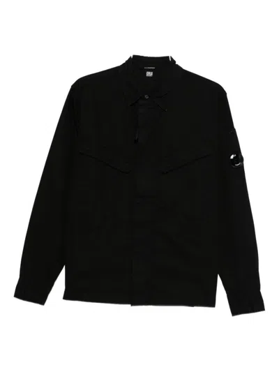 C.p. Company Lens-detailed Shirt Jacket In Black