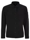 C.p. Company Cp Company Organic Gabardine Buttoned Lens Shirt In Black