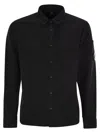 C.p. Company Cp Company Organic Gabardine Buttoned Lens Shirt In Black