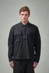 C.p. Company Organic Gabardine Practical Lens Shirt In Black