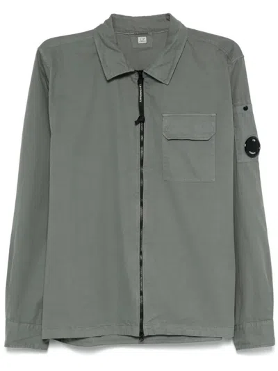 C.p. Company C. P. Company Organic Gabardine Full Zip Overshirt In Gray