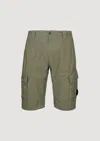 C.p. Company Ottoman Cargo Shorts In Green