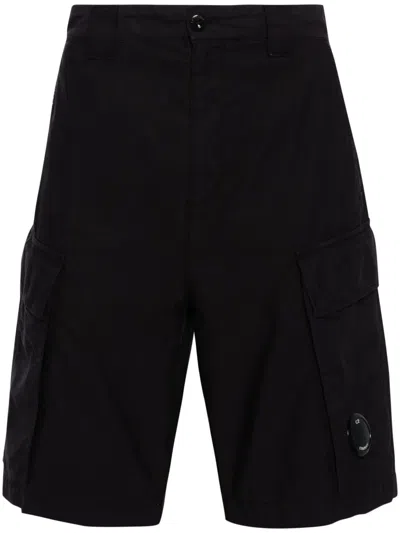 C.p. Company C.p.company Cotton Cargo Shorts In Black