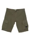 C.p. Company Ottoman Cargo Shorts In Green